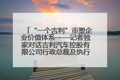 “一个吉利”重塑企业价值体系——记者独家对话吉利汽车控股有限公司行政总裁及执行董事桂生悦